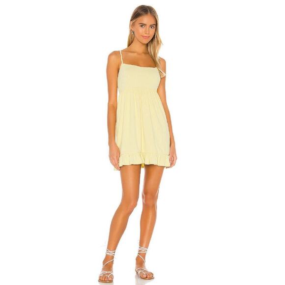 Lovers + Friends Davis Mini Dress Canary Yellow Medium Party Resort Beach - Picture 1 of 14